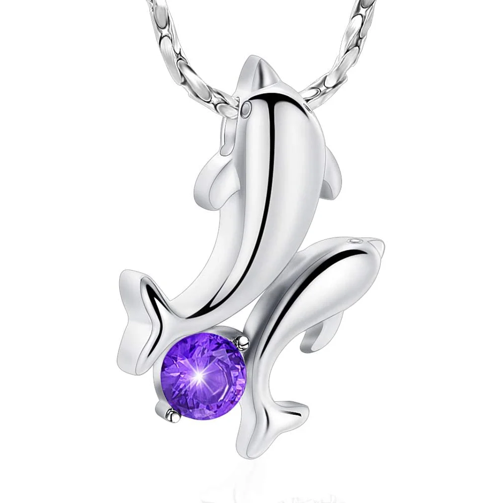 

Cremation Jewelry Urn Necklace for Ashes for Women Stainless Steel Dolphin Keepsake Urn Jewelry for Loved One