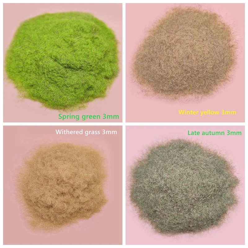 30g Grass Powder Miniature Scene Model Material Blend Turf Flock Lawn STATIC GRASS Powder Hobby Craft Accessory 3MM/5MM/8MM