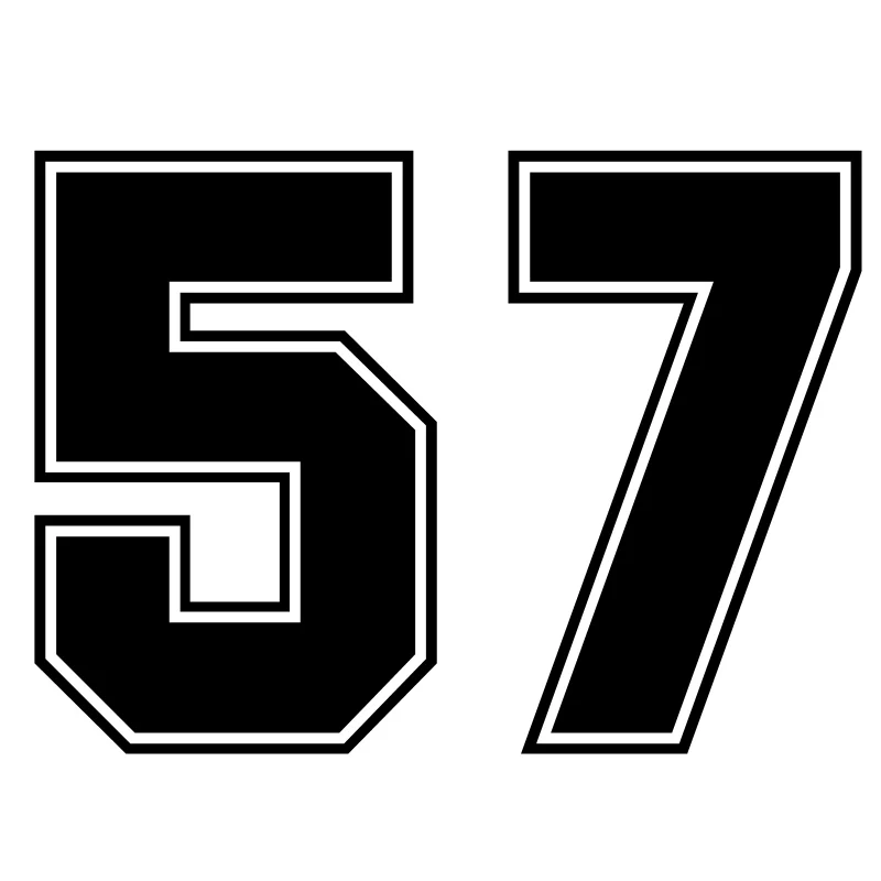 30069# Various Sizes /Colors funny figure number 57 car sticker waterproof decal on car truck bumper rear window laptop