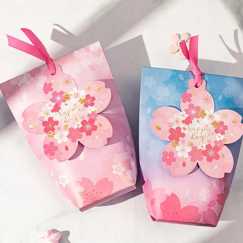 

Ins style cherry blossom wedding candy box For Guests Souvenirs Gift Boxes Baby Shower Birthday Party Supplies Decorations