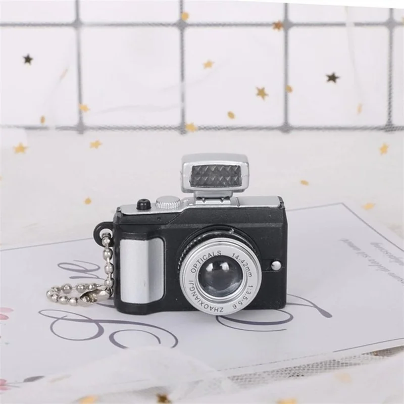 Adult Kids Boy Girl Retro Cute Mini Camera Necklace Black Pink Flash Sound Click Accessories Toy Decoration Photography Props