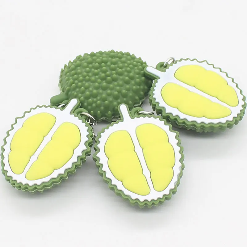 Creative Cute Durian Keychain Women Girls Bag Ornaments Car Pendant Key Chains Cartoon Simulation Tropical Fruit Keyring Gift