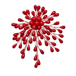 Coral Red Nature Pearls Brooch New Retro Shell Beads Brooches Accessories Big Clothing Ornament Handmade Corsage Pins Luxury Hot