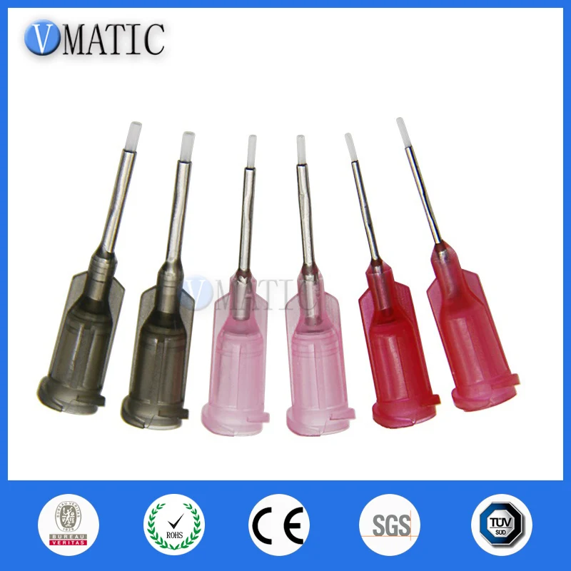 Free Shipping 100Pcs 0.5'' Teflon-Lined Dispenser Needle Tips Dispensing Needle Tips 1/2 Inch