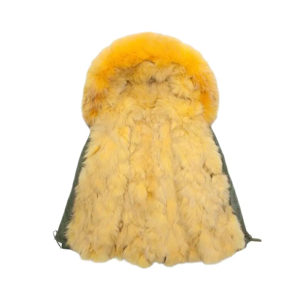 Top Quality Yellow Fox Fur Mr Fur Style Ladies Luxury Wear,Fully Fox Fur Style Parka Mrs Wears