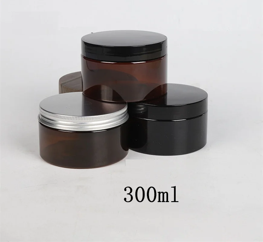 15pcs Plastic Jar Cream Pot Amber Cosmetic Container 200ml300ml350ml400ml 89Dia. Makeup Packaging Box Empty Skincare Cream Pots