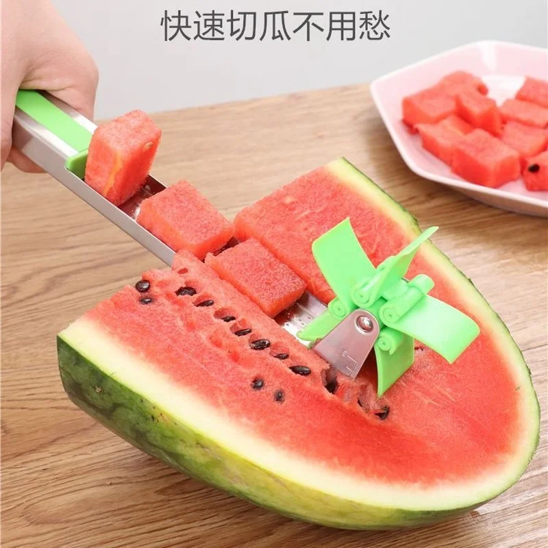 Watermelon Slicer Cutter Tongs Corer Fruit Melon Stainless Steel Tools NEW Watermelon Cut Refreshing Watermelon Cubes Kitchen