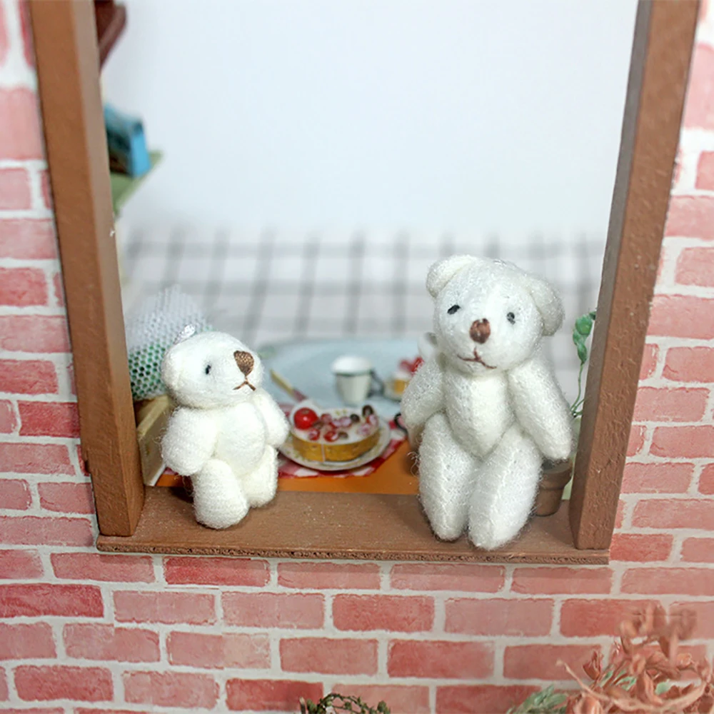 1Pcs 1/12 Dollhouse Miniature Accessories Mini Bear Simulation Animal Model Toy for Doll Home Decoration