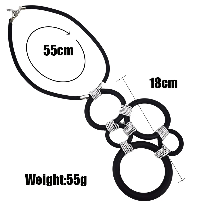 UKEBAY New Gothic Pendant Necklaces Women Geometric Handmade Jewelry For Party Necklace Fashion Rubber Sweater Chain Necklaces
