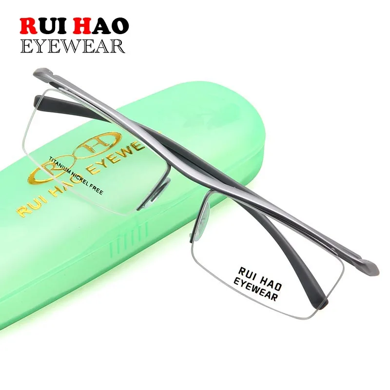 Classic Business Eyeglasses Men Fashion Titanium Glasses Frames Myopia Half Rimless Optical Eyeglasses Frame Brand oculos gafas