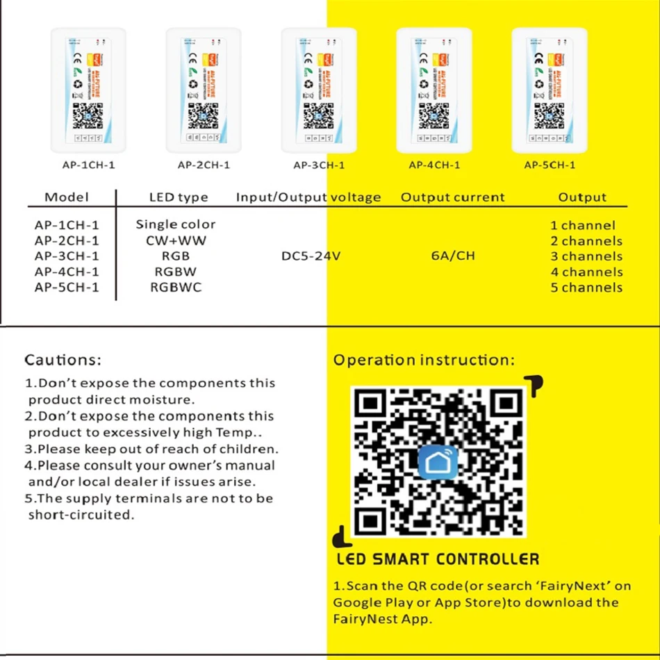 DC5-24V Tuya Wifi Wireless LED Controller Support iOs Android APP Alexa Google Voice Control for DIM CCT RGB RGBW RGBCCT Strip