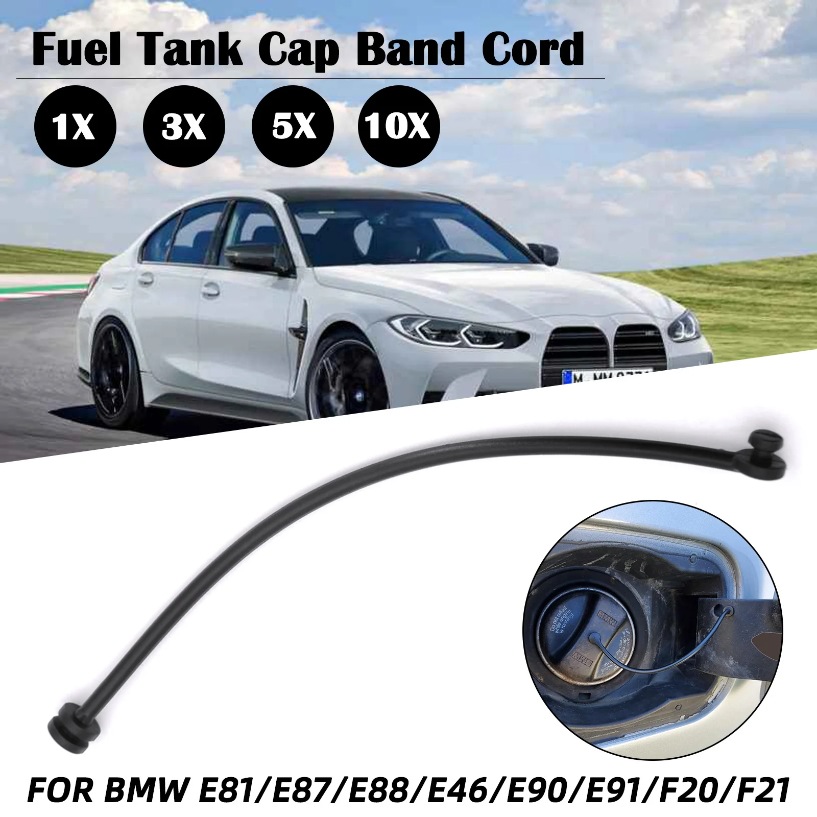 Fuel Tank Cap Band Cord Oil Fuel Cap Tank Cover Line Car Replacement 16117193372 for BMW 1 3 5 7 series X1 X3 X4 X5 X6 Z4 Mini3