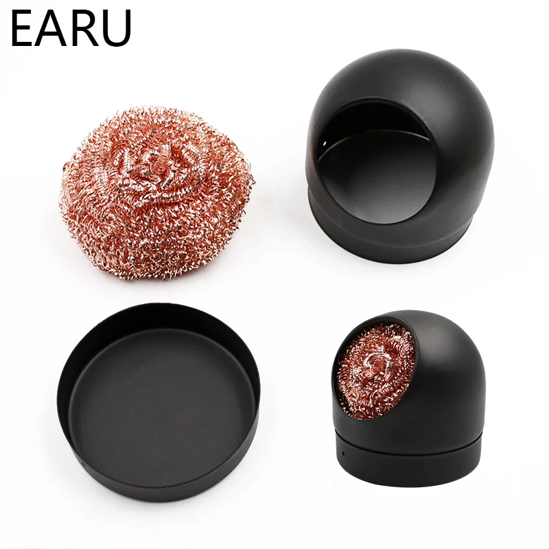Metall Draht Mit Ständer Set Schweißen Entlöten Löten Solder Eisen Spitze Schlacke Reiniger Reinigung Stahl Ball Mesh Filter Zinn Entfernen