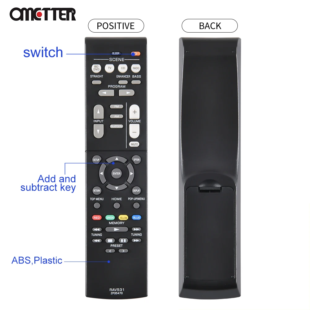 Suitable for Yamaha Receiver Audio Video Remote Control RAV531 ZP35470 RAV552 ZW44660 RAV533 ZP35490