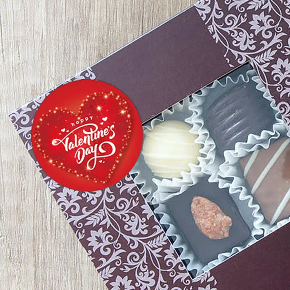 500Pcs/Roll Hart Patroon Labels Stickers Valentines Gift Verpakking Decor Decals