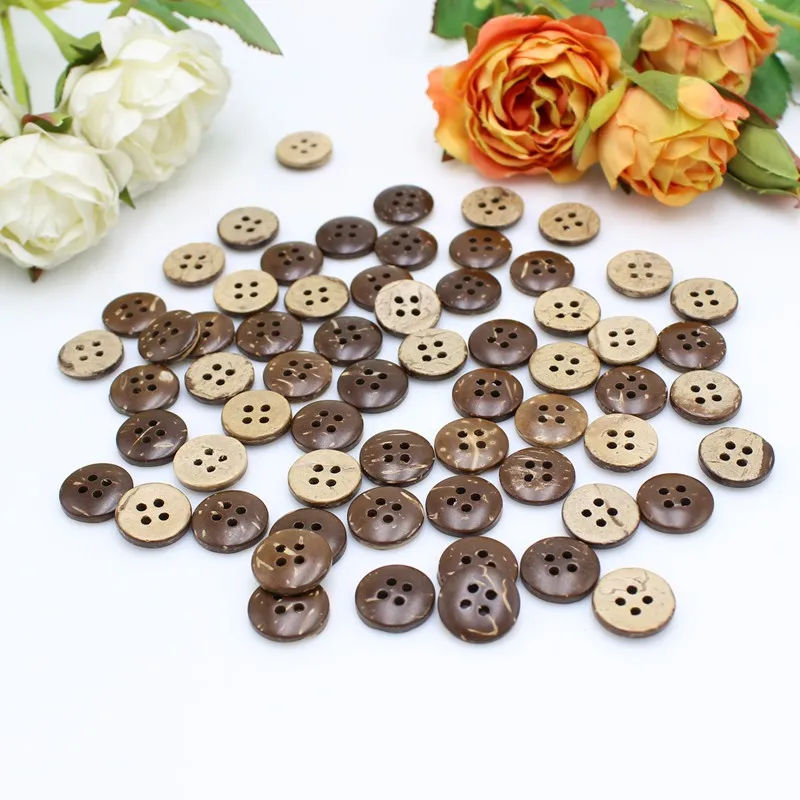 10-50pcs 9mm-30mm přirozený kokosový ořech lastura knoflíků pro DIY ruční dekorace řemeslo scrapbooking oblečení šicí zásoby kolo knoflíků