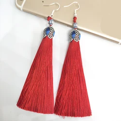 New Hot Bohemia Women's Long Tassel Earrings European Exaggerated Boho Vintage Pendant Earrings Women's Jewelry