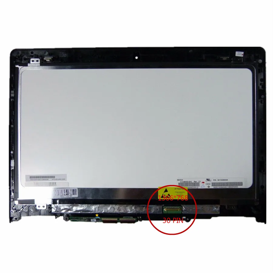 5D10K42171  Original New Full LEN  Flex 3-1480 (80R3) HD 14.0''  LCD  LED Touch Screen Digitizer Assembly Bezel