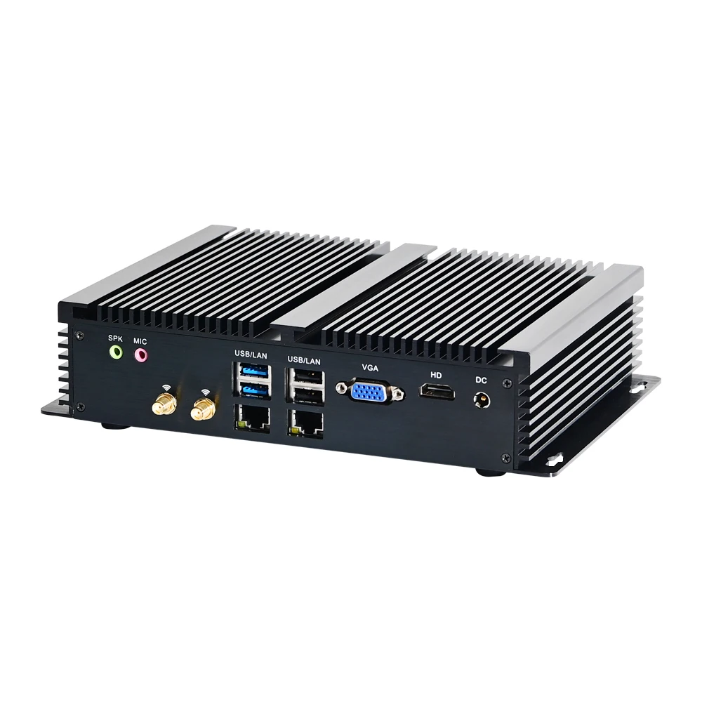 Mini computer industriale senza ventola 6xRS232 Porte COM Core i7-10510U 7510U i5-8260U HD VGA 2xLan 4G SIM Win10 Linux Mini PC robusto