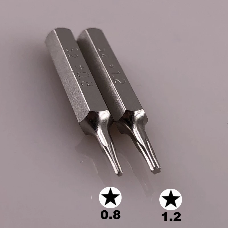 Отвертка 3/25 дюйма (4 мм) Bits Torx T1 T2 T3 T4 T5 T6 T8 T9 T10 PH000 Pentalobe 0,8/1,2 для Macbook Air Pro iphone