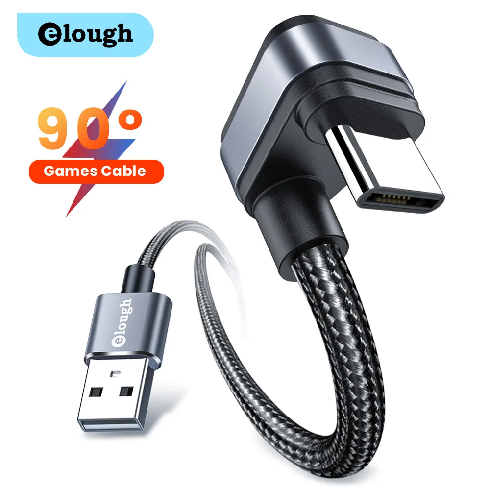 Elough 2m USB Type C 90 Degree Fast Charging usb c cable Type-c data Cord Charger usb-c For Samsung S8 S9 Note 9 8 Xiaomi mi8 mi