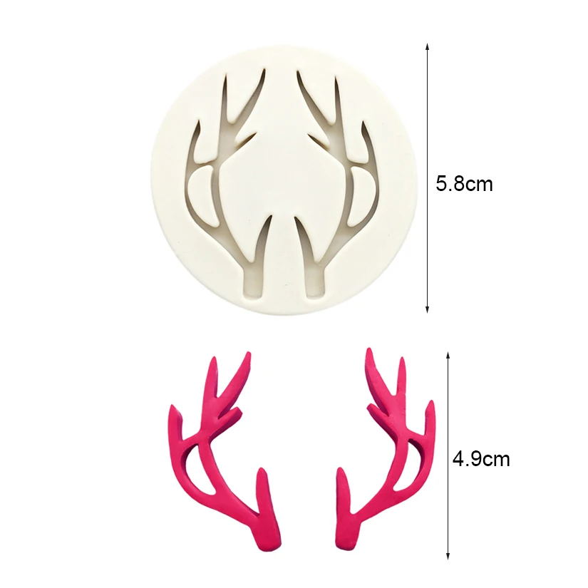 Christmas Reindeer Horn Silicone Mold Resin Tools Sugarcraft Cupcake Baking Mold Fondant Cake Decorating Tools