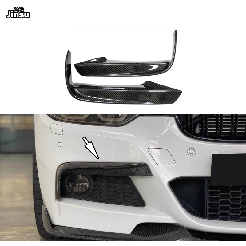 

2Pcs/Set MAD Style Carbon Fiber Front Fog Light Splitter Bumper Lip For BMW 3 Series 328i 330i 340i F30 F31 M Sport 2013 - 2018