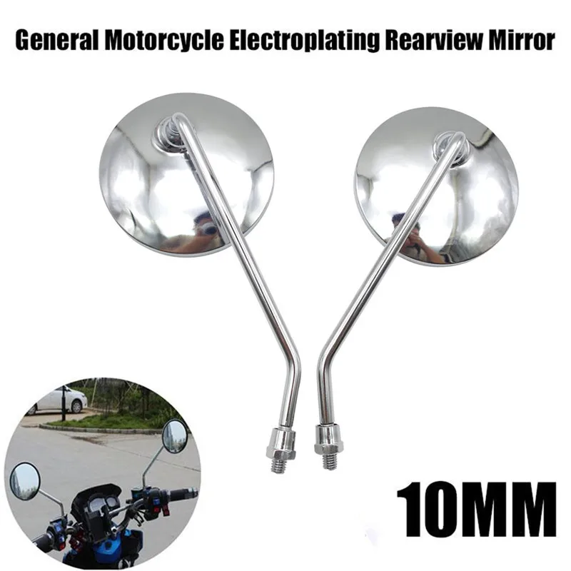 2pcs Motorcycle Mirrors Round Mirror Motorcycle Long Stem for Kawasaki Yamaha Suzuki Ducati Motorcycle Rear View Mirrors