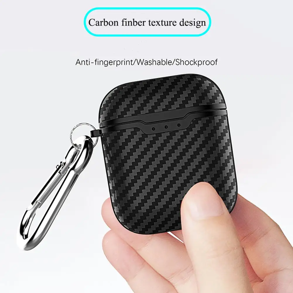 2020 New Fashion Carbon Fiber Dust-proof Protective Cover Case Suitable for AirPods 1/2 Bluetooth Earphone