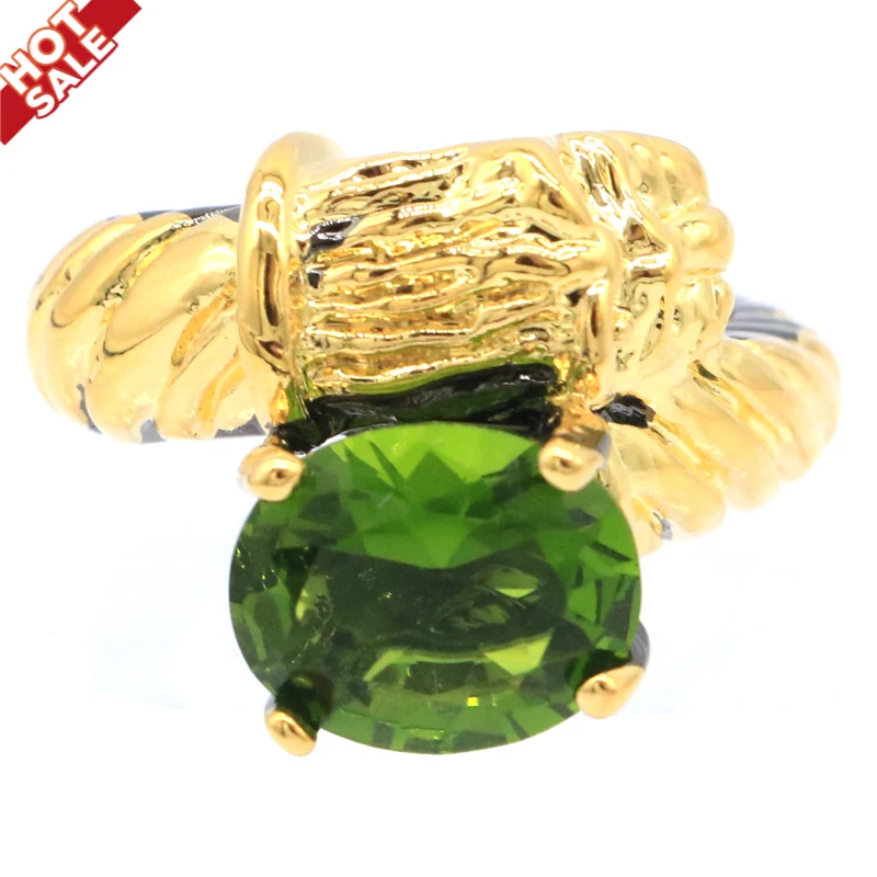 Buy 3 get 1 free 19x15mm Neo-Gothic Lepard Green Peridot Paris Blue Topaz Man Punk Hollow Black Gold Silver Rings Street Jewelry