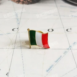 Italy National Flag Crystal Epoxy Metal Enamel Badge Brooch Collection Souvenir Gifts Lapel Pins Accessories Size1.6*1.9cm