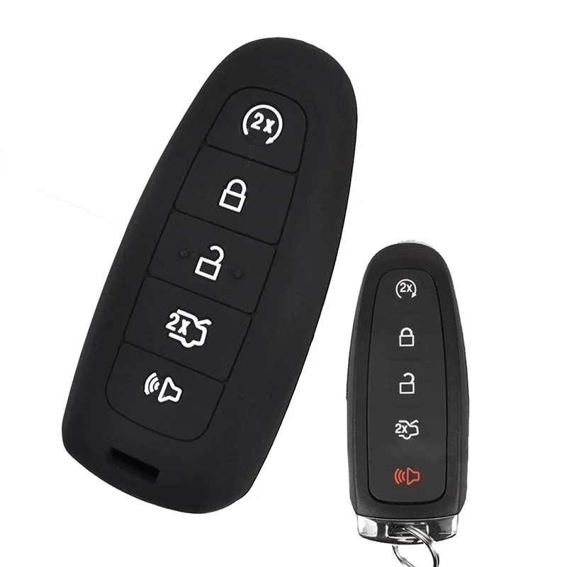 5 Buttons Silicone Car Keyless Fob Shell Case For Ford Edge Escape Focus Taurus Explorer Flex C-MAX Remote Key Cover Protector