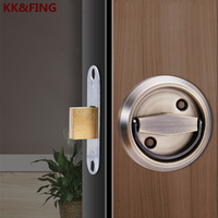 KK&FING  Invisible Door Pull Ring Locks Hidden Door Lock Sliding Door Lock Wooden Door Handles Surface Mounted Handle