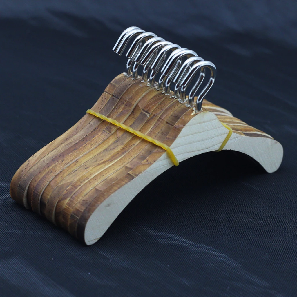 Dolls Natural Wooden Hangers Coat Dress Hangers for BJD SD1/3 SD1/4 SD1/6 Uncle Dolls Set of 10
