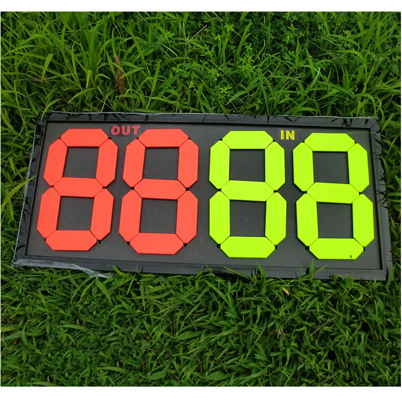 Soccer Substitute Board 2 Sides Football Substitution Players Training Plate Sports Kit Coaching Referee Equipment