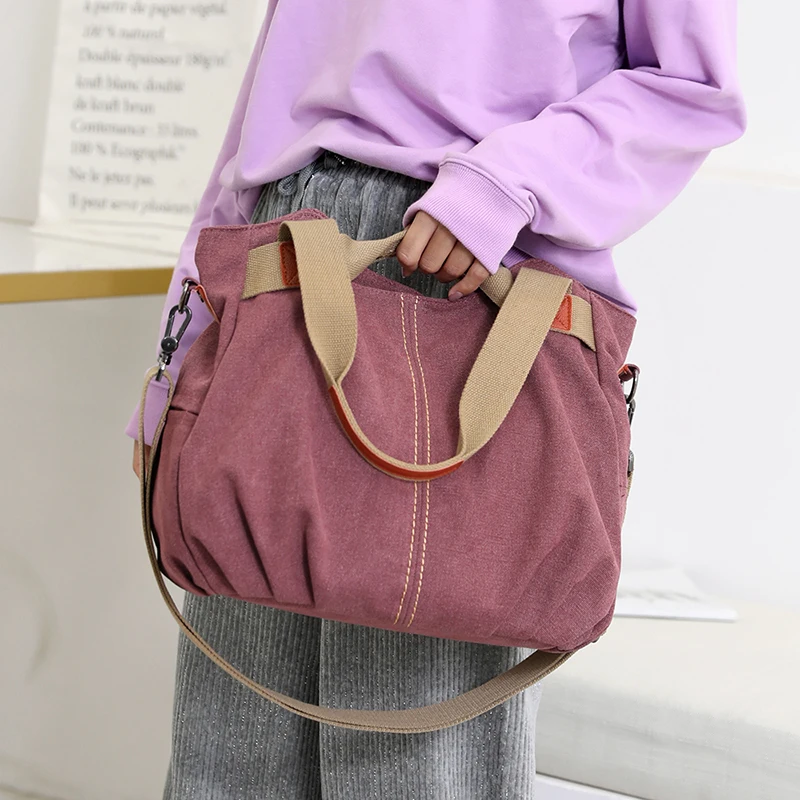 Leinwand Hobos Tasche Frauen Handtaschen weibliche Designer große Kapazität Freizeit Umhängetaschen für Reise wochen ende Outdoor Bolasas Farben – Detail 18