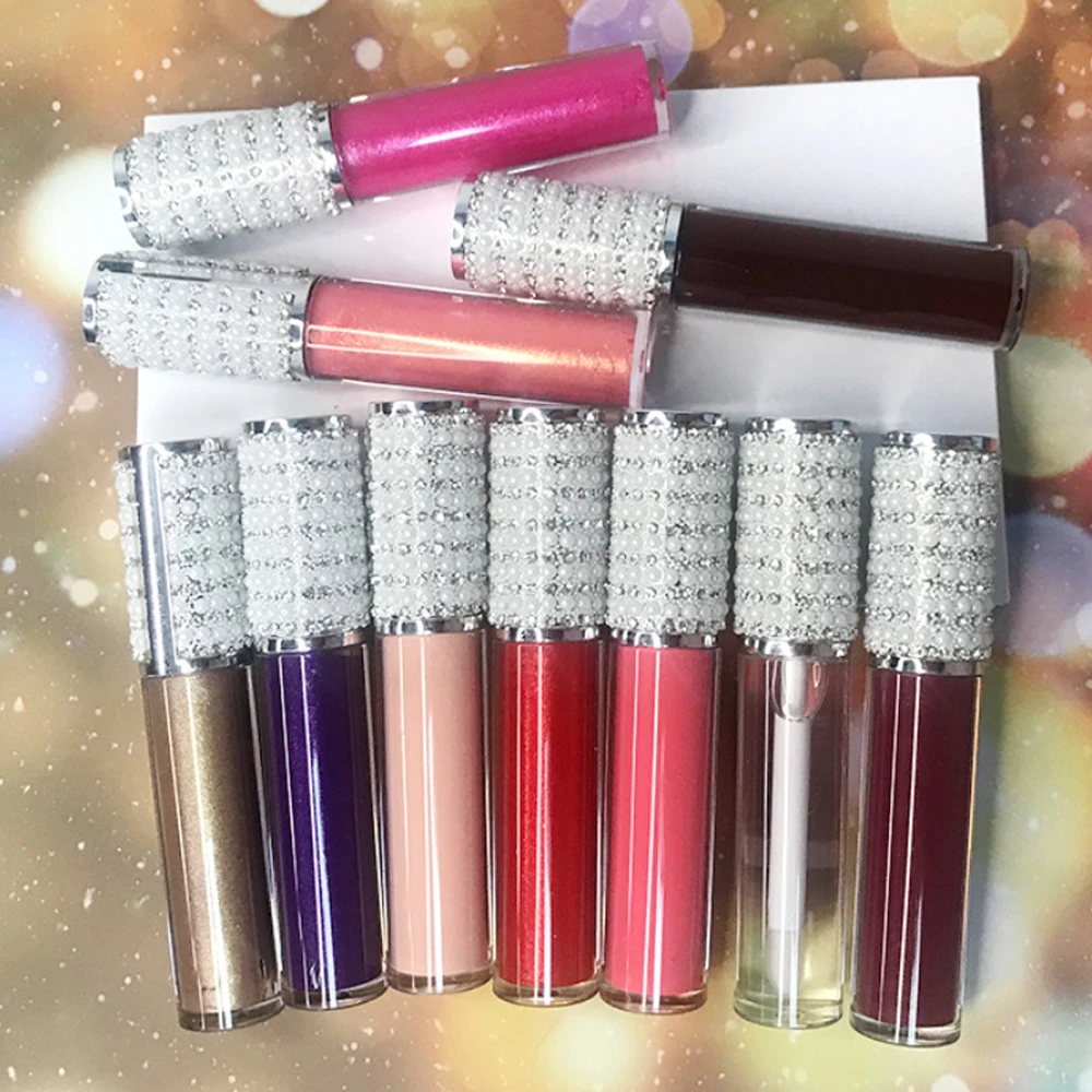 Fornitori di lucidalabbra diamantati all'ingrosso lucidalabbra Private Label cosmetici rossetto liquido Glitter lucido lucido personalizzato senza Logo