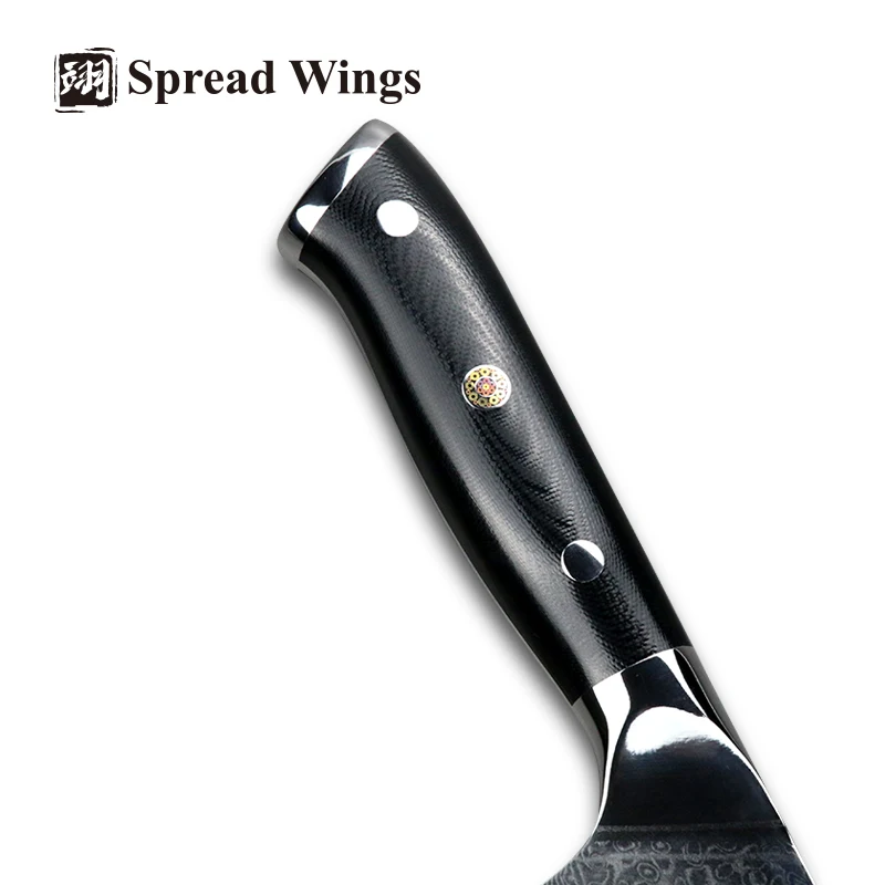 SW Knives 7 Inch VG10 Japanese Damascus Steel Santoku Knife for Vegetables Meat Fruits Handmade G10 Handle Gifts Presents 2023