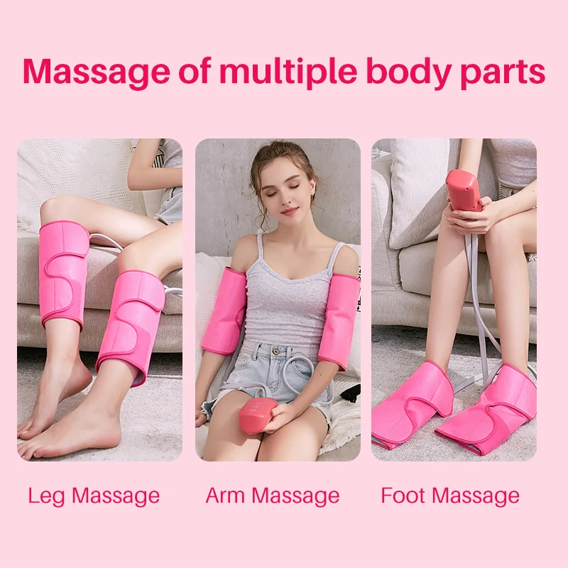 Jinkairui Leg Air Compression Massager Vibration Infrared Therapy for Circulation Relaxation Foot Calf with Handheld Controller