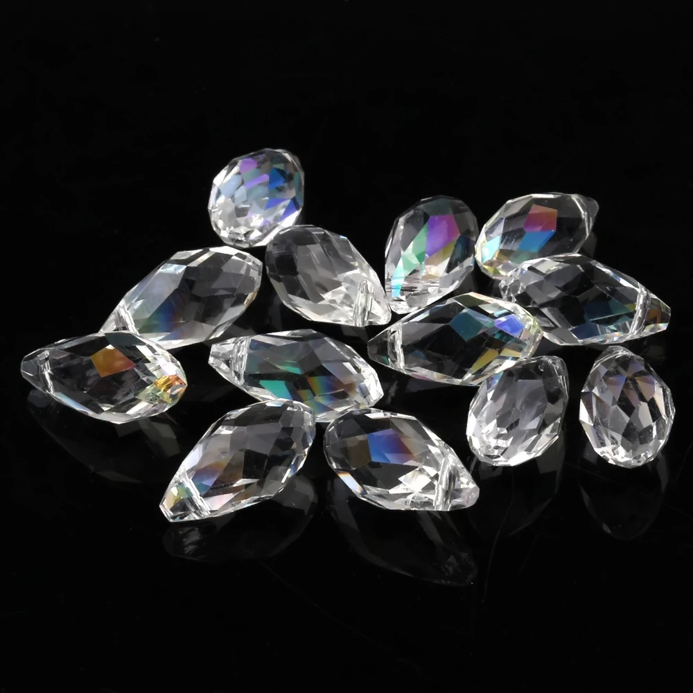 Crystal Drop Pendant Clear AB 5/6/8/10/12mm Teardrop Glass Beads For Jewelry DIY Making Needlework Accessories Wholesale