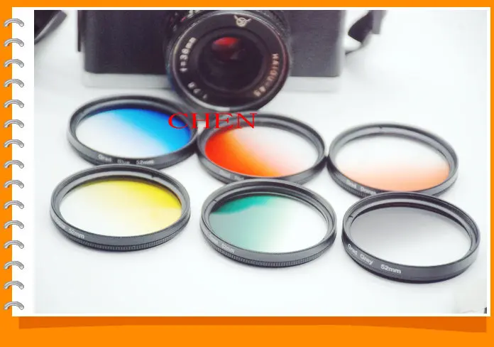 Gradienten Gnd grau blau orange lila gelb Filter 37 40,5 43 46 49 52 55 58 67 72 77 82mm Fo DSLR canon nikon sony pentax fuji