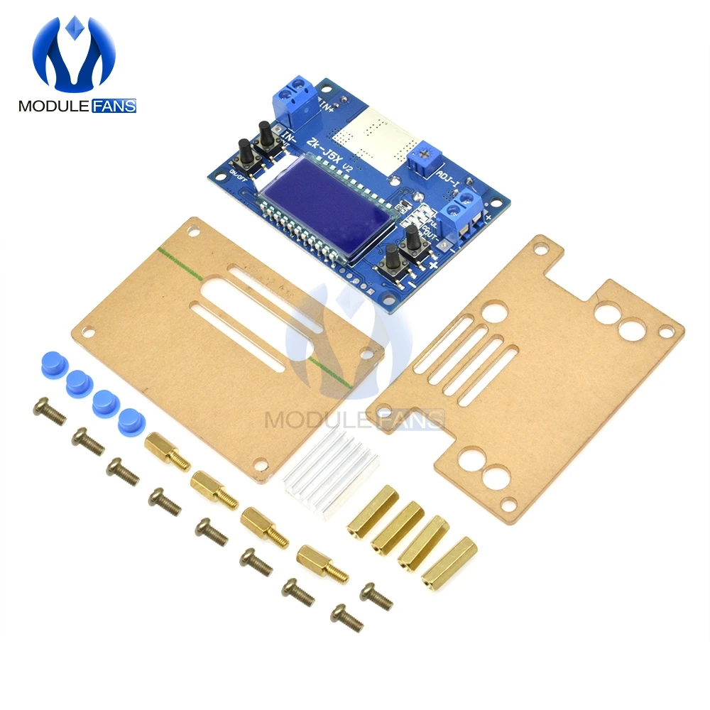 5A Constante Spanning Stroom Lcd Digitale Spanning Stroom Display Verstelbare Buck Step Down Power Supply Module Met Case
