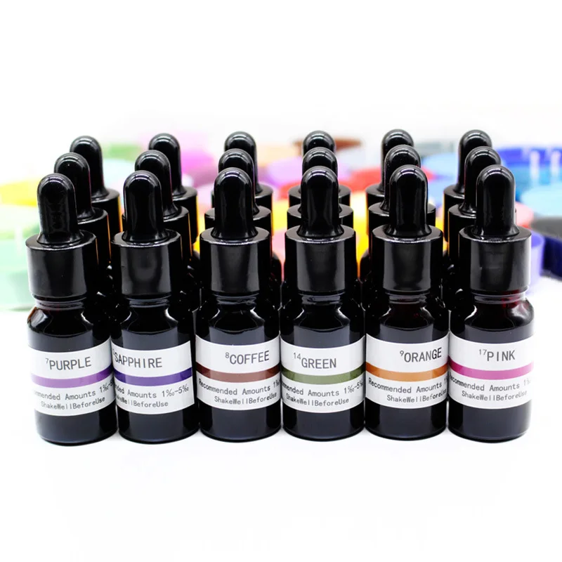 10ml Glass Bottle Candle Soap Pigment Liquid Colorant Resin Coloring Dye for DIY Candle Soap Epoxy Resin Mold Craft Making