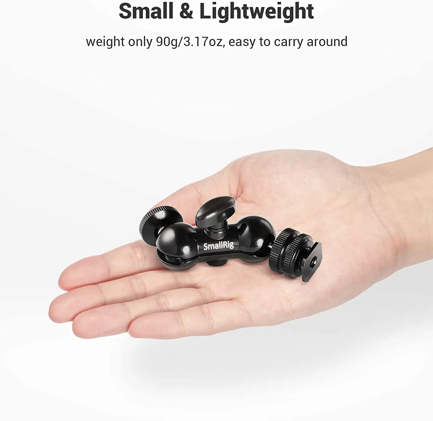 SmallRig Cool Ball head V1 Multi-function Double Ball head with Shoe Mount & 1/4" Screw for Monitors Led Light - 1135