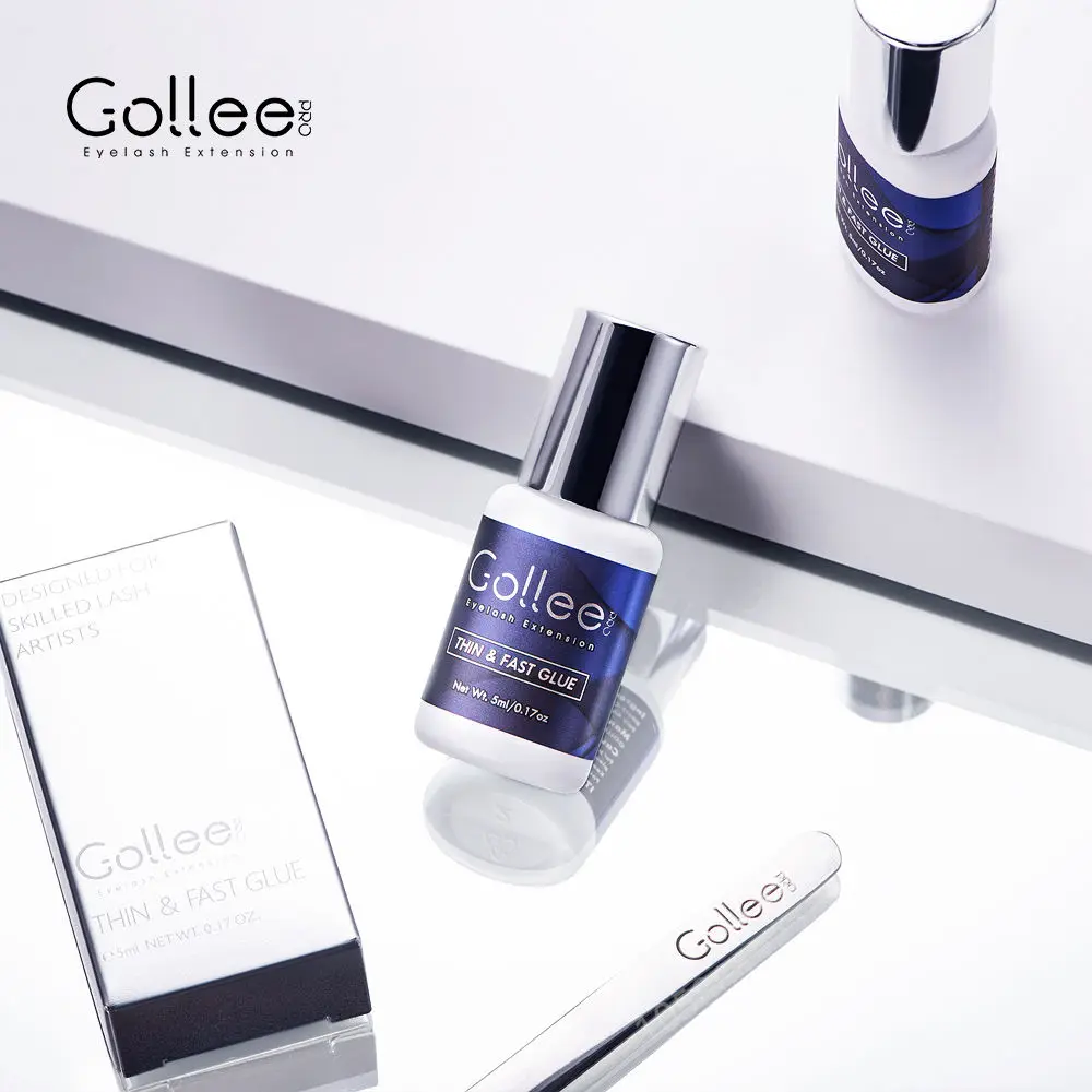 Gollee Hot and Economical Thin Fast Glue For Extensions Lash Glue 5ml for False Eyelashes 1s Drying for Professional Lash Artist