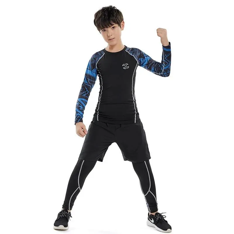 Kids Running Set Children Boy Girl Men Women Fitness Basketball Football Sport Hiking Skiing Thermal Underwear Suit Tracksuit 09