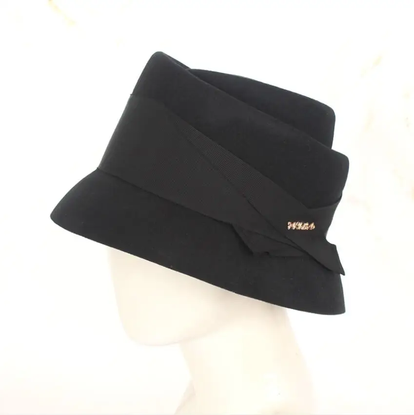 

100% Wool Bowtie Decoration Bucket Hat Various Winter Hat High Quality Beautiful Comfortable Unique Cool 2020 Hats For Women