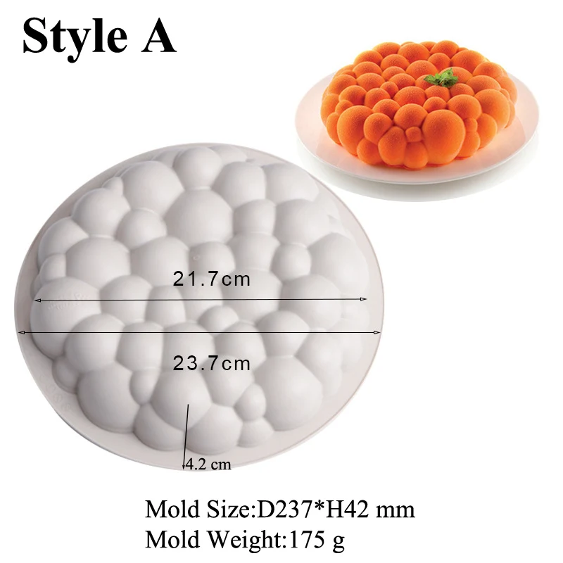 1/6 Cells 2 Styles Available Cloud Shape Mousse Dessert Baking Mould Silicone Cake Mold Bubble Molds Kitchen Muffin Pan