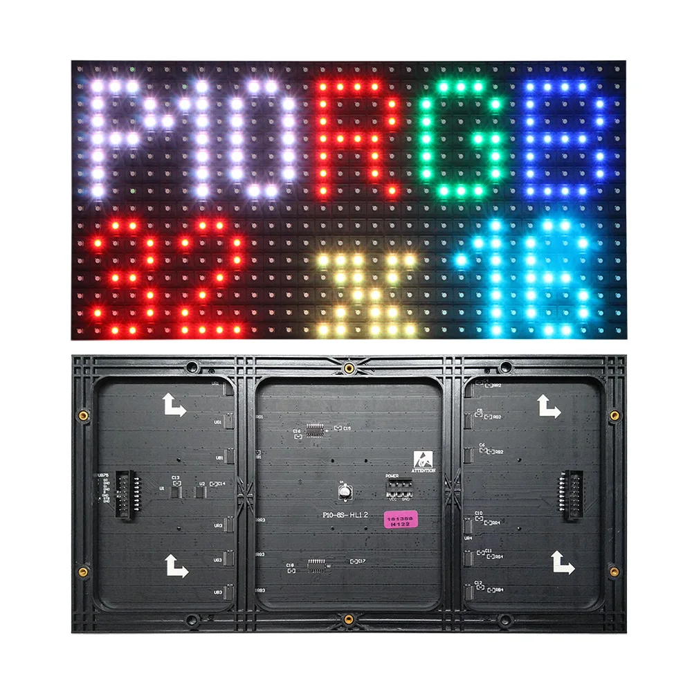 

P10 LED Panel, Full Color Display Module SMD 3IN1 RGB, Indoor LED Matrix 320x160mm,HUB75,1/8Scan