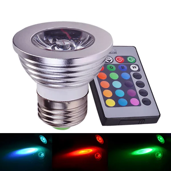 4W E27 RGB LED Bulb 85-265V LED Spotlight Lamp 16 Color Change RGB Spot Light for Home Party Decoration With IR Remote 20pcs/lot